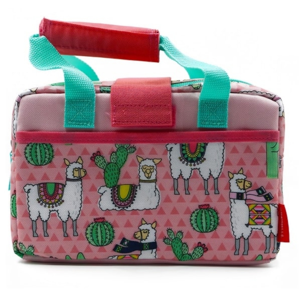 PINK l Llama Print THERMO Lunch Bag With Thermo Cup